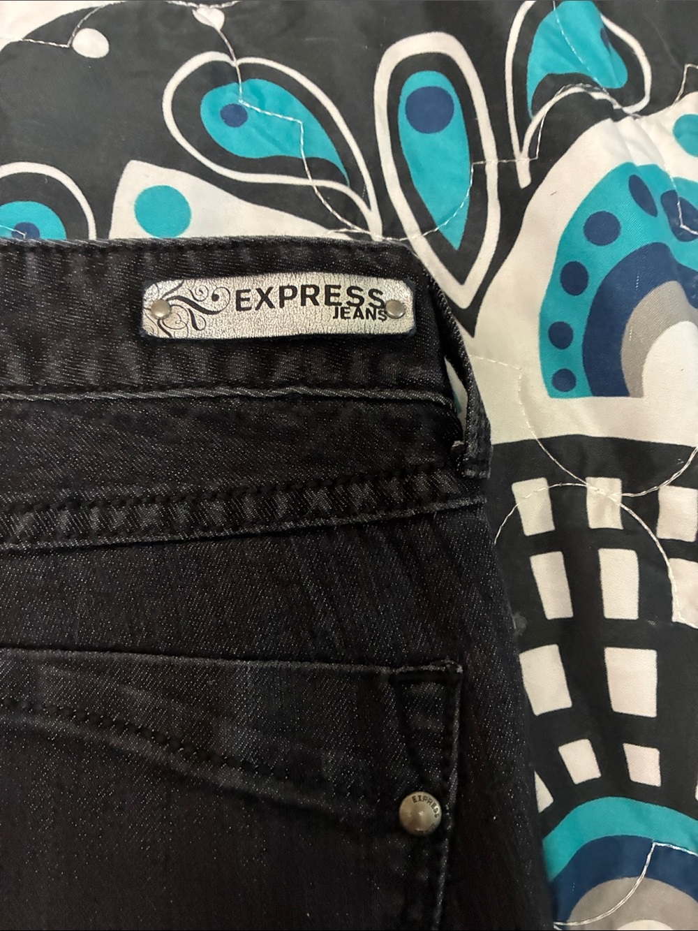 Express Black Wide Leg Flare Jeans - Picture 10 of 12